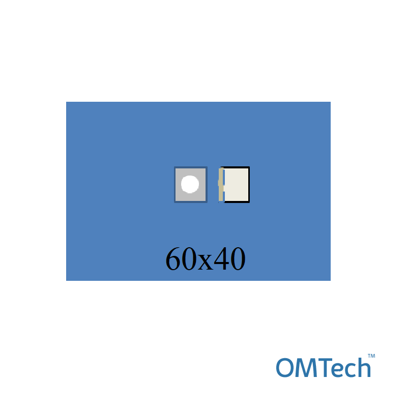 Покриття операційне OMTech™ для офтальмології №11 60см х 40см з адгез. операційним отвором діаметром 6 см та мішком приймальним (спанбонд - 30 г/м2), стерильне